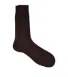 Pantherella Egyptian Cotton Lisle Short Socks In Brown