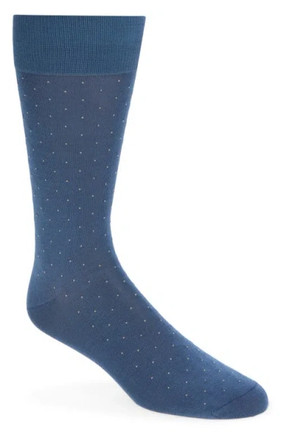 Pantherella Gadsbury Fil Coupé Dot Dress Socks In Blue
