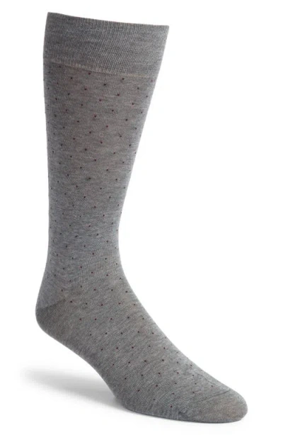 Pantherella Gadsbury Fil Coupé Dot Dress Socks In Mid Grey Mix