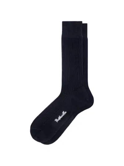 Pantherella Laburnum Ribbed-knit Socks In Black