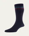 Pantherella Men's Barfield Fil D'ecosse Dotted Socks In Black