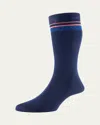 Pantherella Men's Barfield Fil D'ecosse Dotted Socks In Navy