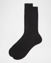 Pantherella Men's Danvers Fil D'ecosse 3-pack Crew Socks In Black