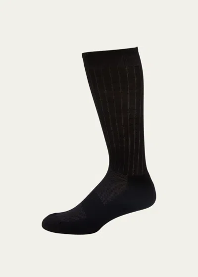 Pantherella Men's Smithfield Hybrid City Crew Socks In Black