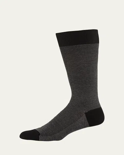 Pantherella Men's Tewkesbury Birdseye Socks In Black