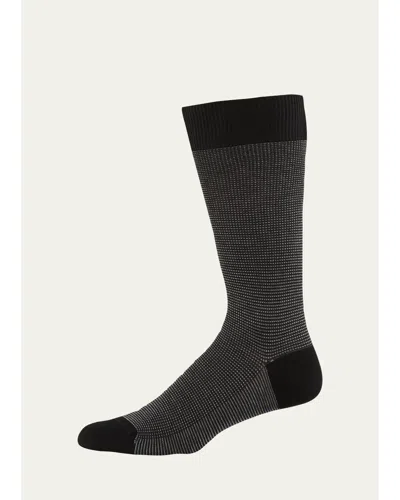 Pantherella Men's Tewkesbury Birdseye Socks In Black