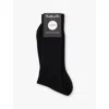 Pantherella Mens Black Danvers Branded Cotton-blend Socks