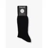 Pantherella Mens Black Laburnum Branded Wool-blend Socks