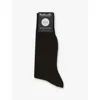 Pantherella Mens Dark Brown Mix Danvers Branded Cotton-blend Socks