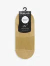 Pantherella Classic Cotton-blend Invisible Socks In Khaki