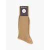 Pantherella Mens Light Khaki Danvers Branded Cotton-blend Socks In Light Khaki