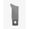 Pantherella Mens Mid Grey Mix Gadsbury Long Pin-dot Cotton-blend Dress Socks