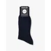 Pantherella Mens Navy Danvers Branded Cotton-blend Socks