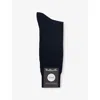 Pantherella Mens Navy Gadsbury Long Pin-dot Cotton-blend Dress Socks In Blue