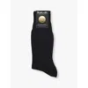 Pantherella Mens Charcoal Pembrey Branded Cotton-blend Socks In Charcoal