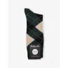 Pantherella Mens Racing Green Racton Knitted Wool-blend Socks In Black