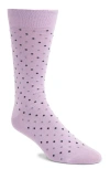 Pantherella Needham Dot Pattern Tall Cotton Blend Dress Socks In Lilac