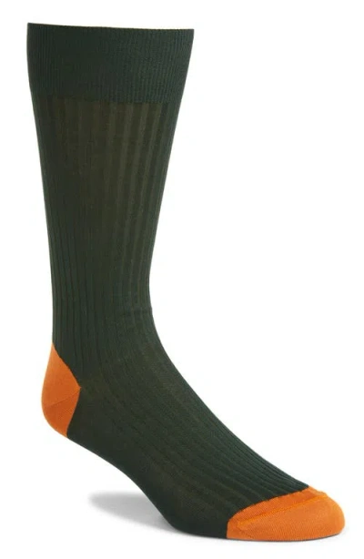 Pantherella Portobello Ribbed Socks In Green