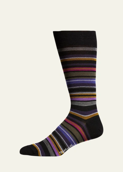 Pantherella Quaker Stripe Dress Socks In Multi