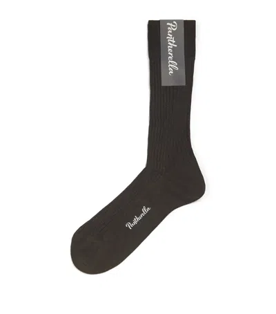 Pantherella Ribbed Danvers Socks In Brown