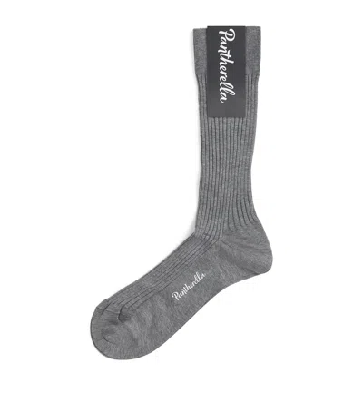 Pantherella Ribbed Danvers Socks In Gray