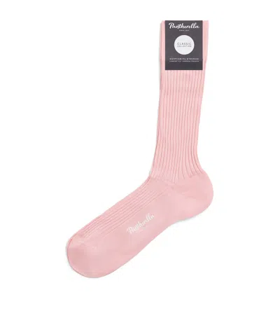 Pantherella Ribbed Danvers Socks In Pink