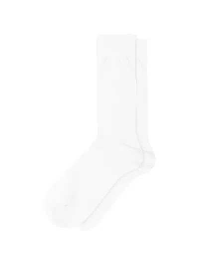 Pantherella Ribbed Egyptian Cotton Socks In White