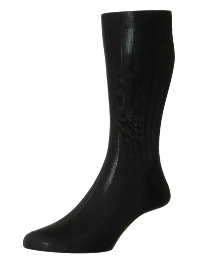 Pantherella Ribbed Socks In Black