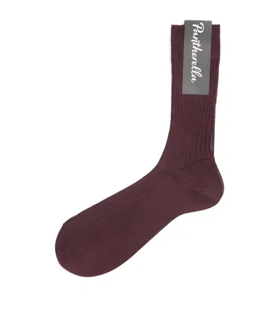 Pantherella Silk Baffin Socks In Red