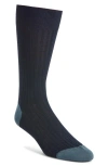 Pantherella Stratford Merino Wool Blend Dress Socks In Blue