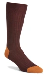 Pantherella Stratford Merino Wool Blend Dress Socks In Burgundy