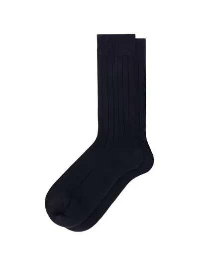 Pantherella Tabitha Ribbed-knit Socks In Blue