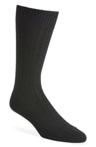 Pantherella Waddington Cashmere Blend Dress Socks In Black
