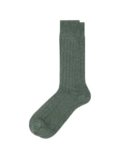 Pantherella Waddington Ribbed-knit Socks In Green