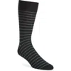 Pantherella Worthington Stripe Merino Wool Blend Dress Socks In Black
