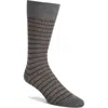Pantherella Worthington Stripe Merino Wool Blend Dress Socks In Gray