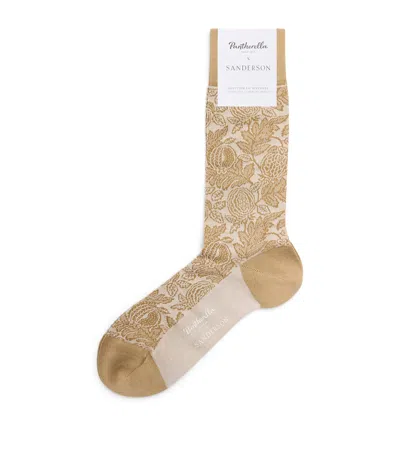 Pantherella X Sanderson Cotton-blend Cantaloupe Socks