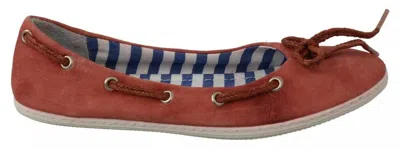 Pre-owned Pantofola D'oro Coral Suede Lace Bow Loafers Ballet Flat Women's Shoes ()