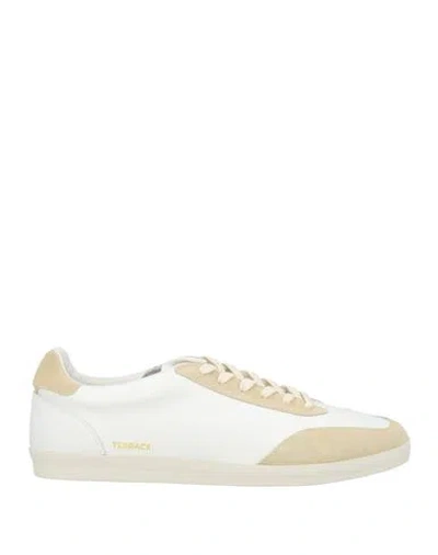 Pantofola D'oro Man Sneakers Sand Size 8 Calfskin In White