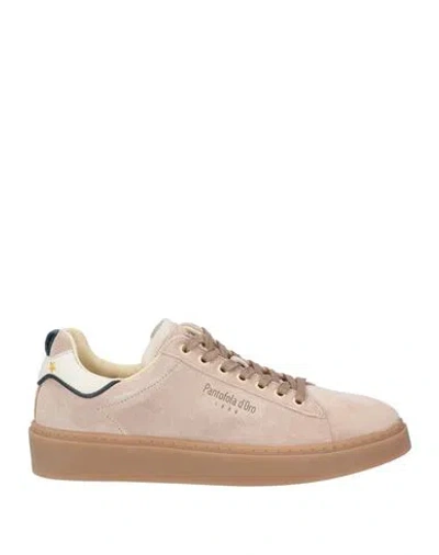 Pantofola D'oro Man Sneakers Taupe Size 9 Calfskin In Gray