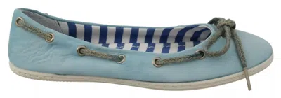 Pre-owned Pantofola D'oro Sky Blue Suede Lace Bow Loafers Ballet Flat Women's Shoes ()