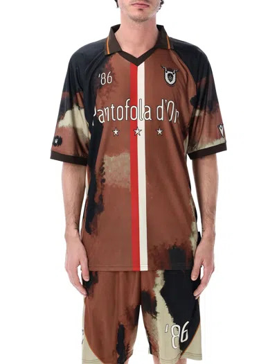 Pantofola D'oro Pantofola D Oro Soccer T-shirt Thebe Magugu X Pdo In Brown