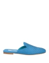Pao Piano Zero Woman Mules & Clogs Azure Size 8 Leather In Blue
