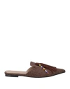 Pao Piano Zero Woman Mules & Clogs Brown Size 7 Linen, Leather