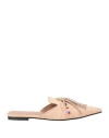 Pao Piano Zero Woman Mules & Clogs Sand Size 9 Linen, Leather In Beige