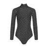 Paola Amador Women's Black Bodysuit Swimsuit Polka Dot
