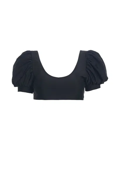 Paola Amador Women's Black Puffy Bikini Top