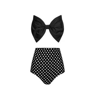 Paola Amador Women's Black / White Polka Dots Black Bikini In Multi