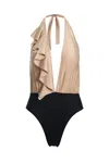 Paola Amador Women's Gold / Black La Creme Zeus Swimsuit In Gold/black