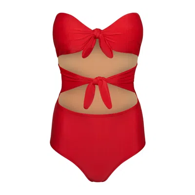 Paola Amador Women's Nudos Red One Piece Swimwear